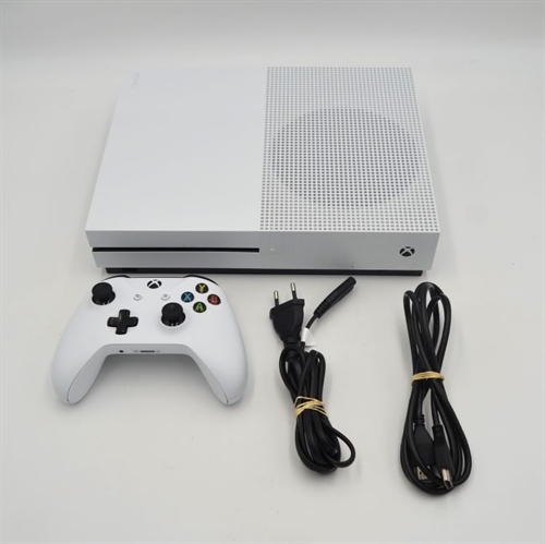 XBOX One S - Hvid - Komplet I Æske - 1 TB HDD - Konsol - SNR 053043684216 (A Grade) (Genbrug)